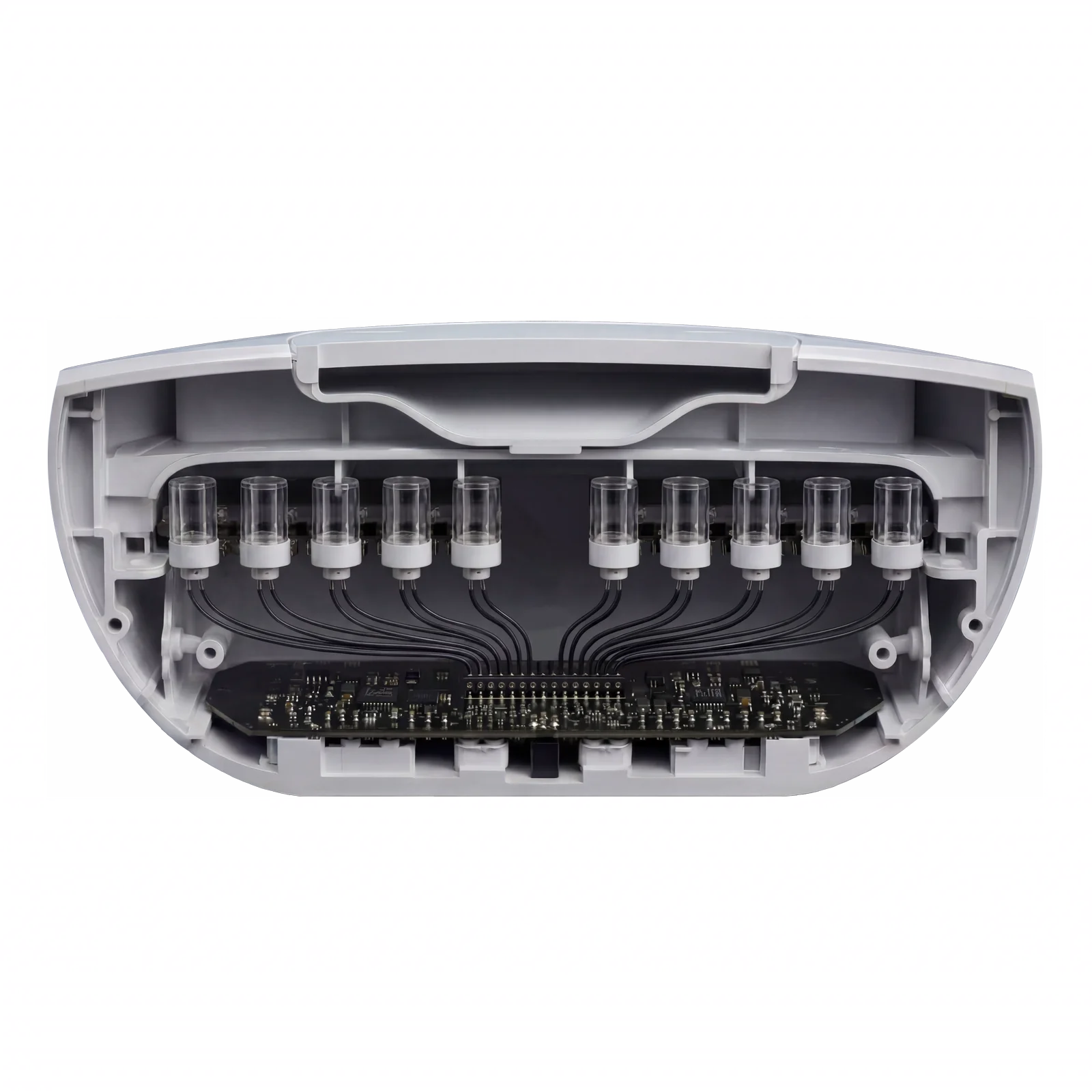 Vue interne du kit Aromadive — capsules, PCB et coque